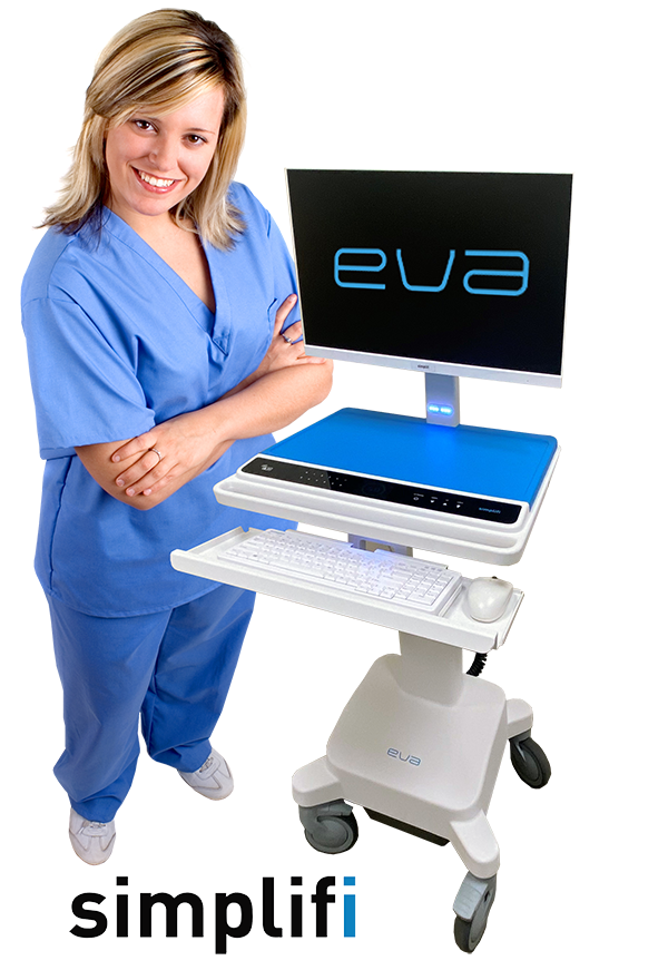 Eva nursing cart with longest run time for uninterrupted patient care.