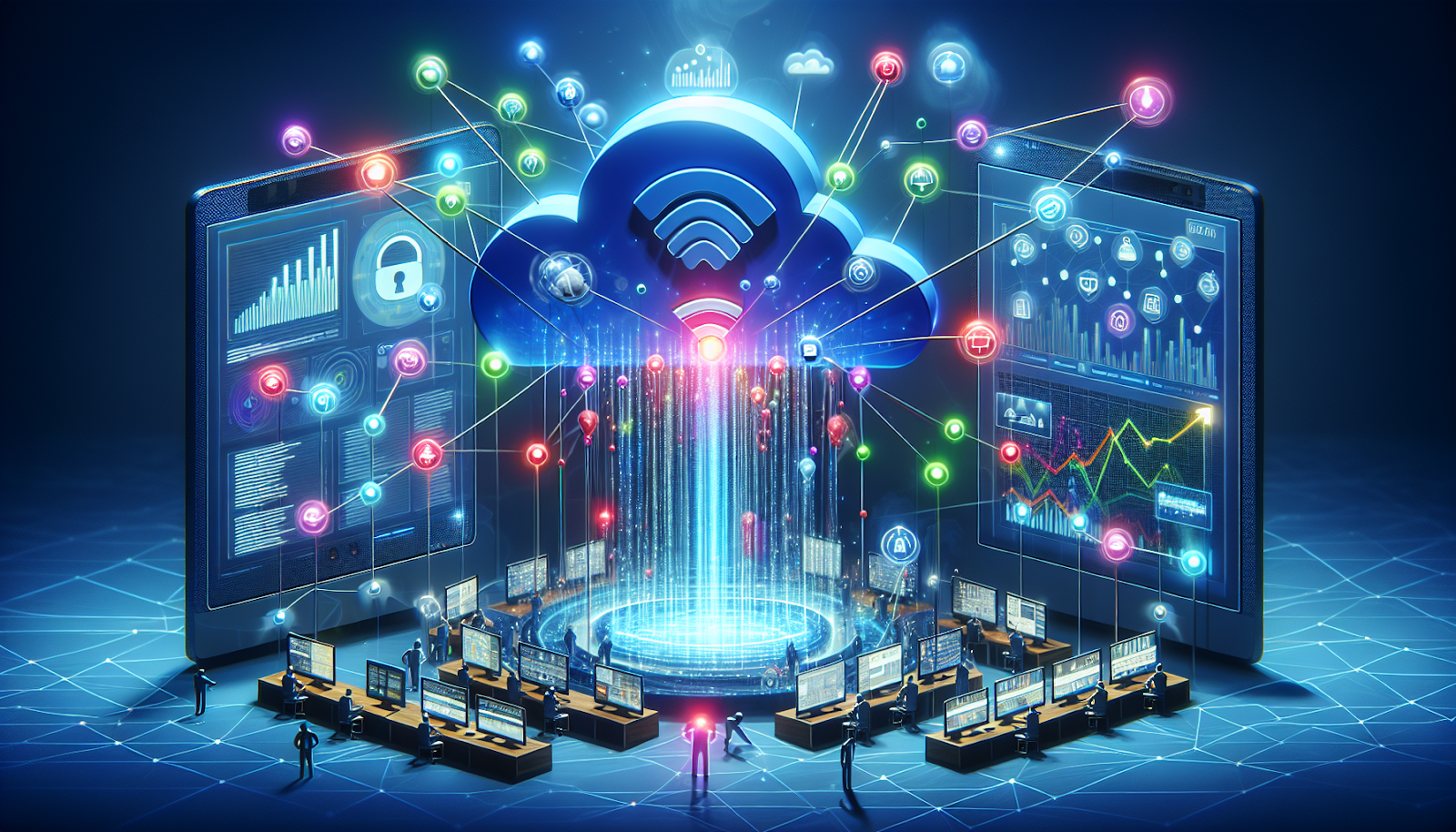 Illustration of IoT devices and cloud-based platforms for asset monitoring