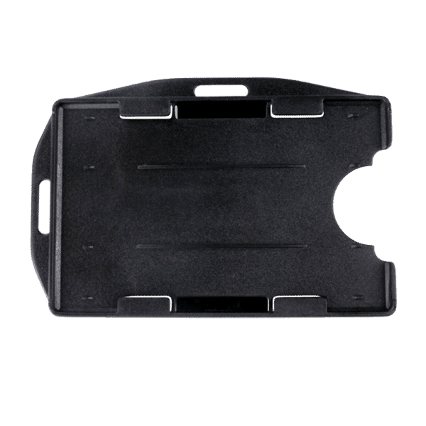 Rigid Plastic Open-Face 2 Badge Holder - Black