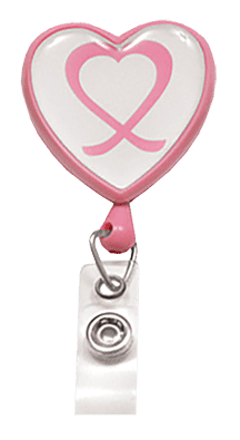 Pink Heart-Shaped Badge Reel