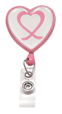 Pink Heart-Shaped Badge Reel