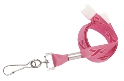 Pink Ribbon Flat Breakaway Lanyard