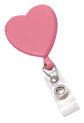 Pink Heart Shaped Badge Reel with Strap