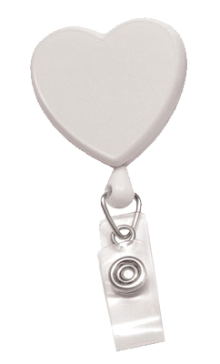 White Heart Shaped Badge Reel