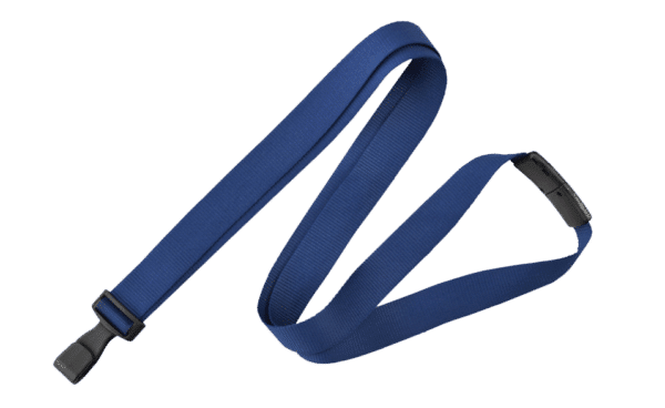 Flat Anti-Microbial Lanyard with Breakaway & "No-Twist" Wide Plastic Hook