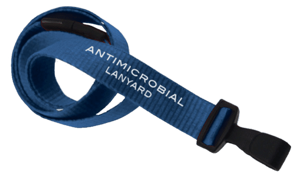 Flat Anti-Microbial Lanyard with Breakaway & "No-Twist" Wide Plastic Hook