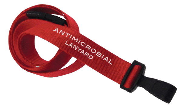 Flat Anti-Microbial Lanyard with Breakaway & "No-Twist" Wide Plastic Hook